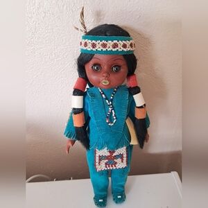 Native American-Inspired Doll with Teal Outfit
